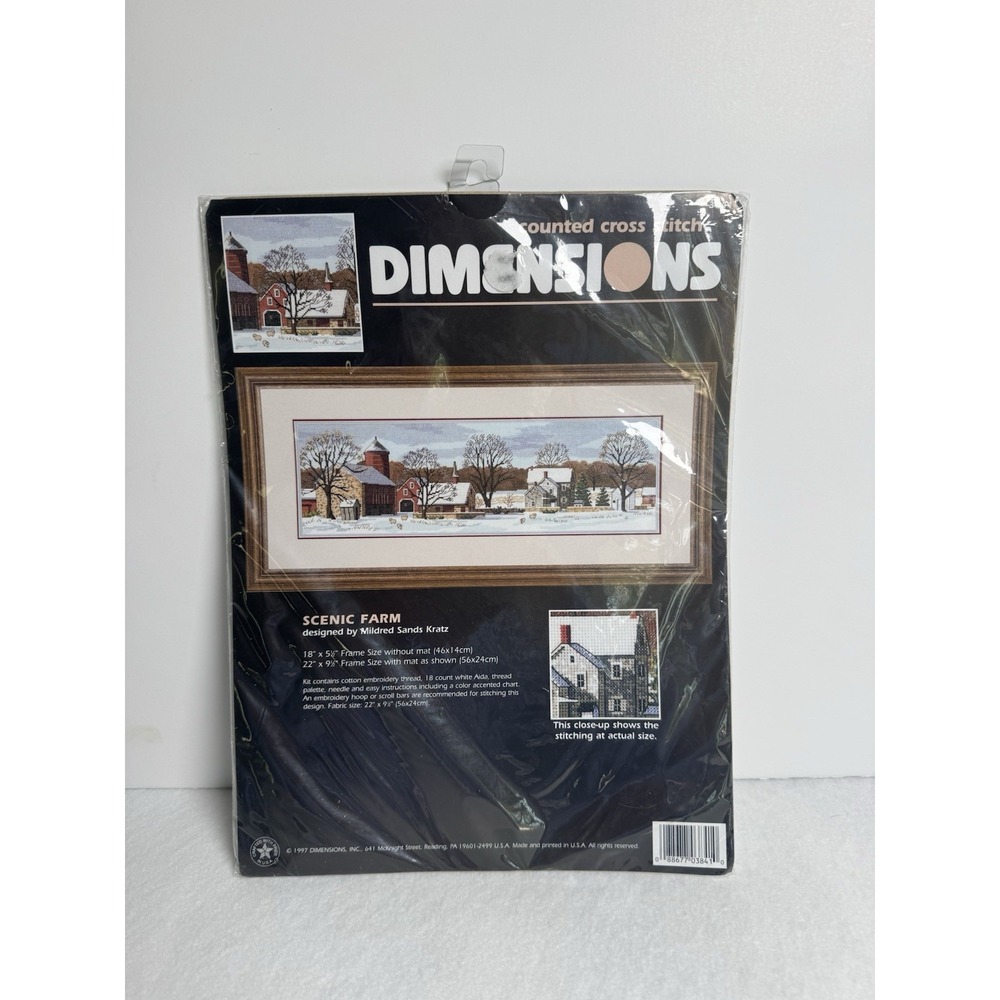 Dimensions Scenic Farm Counted Cross Stitch Kit 1997 Winter Landscape 3841 NEW